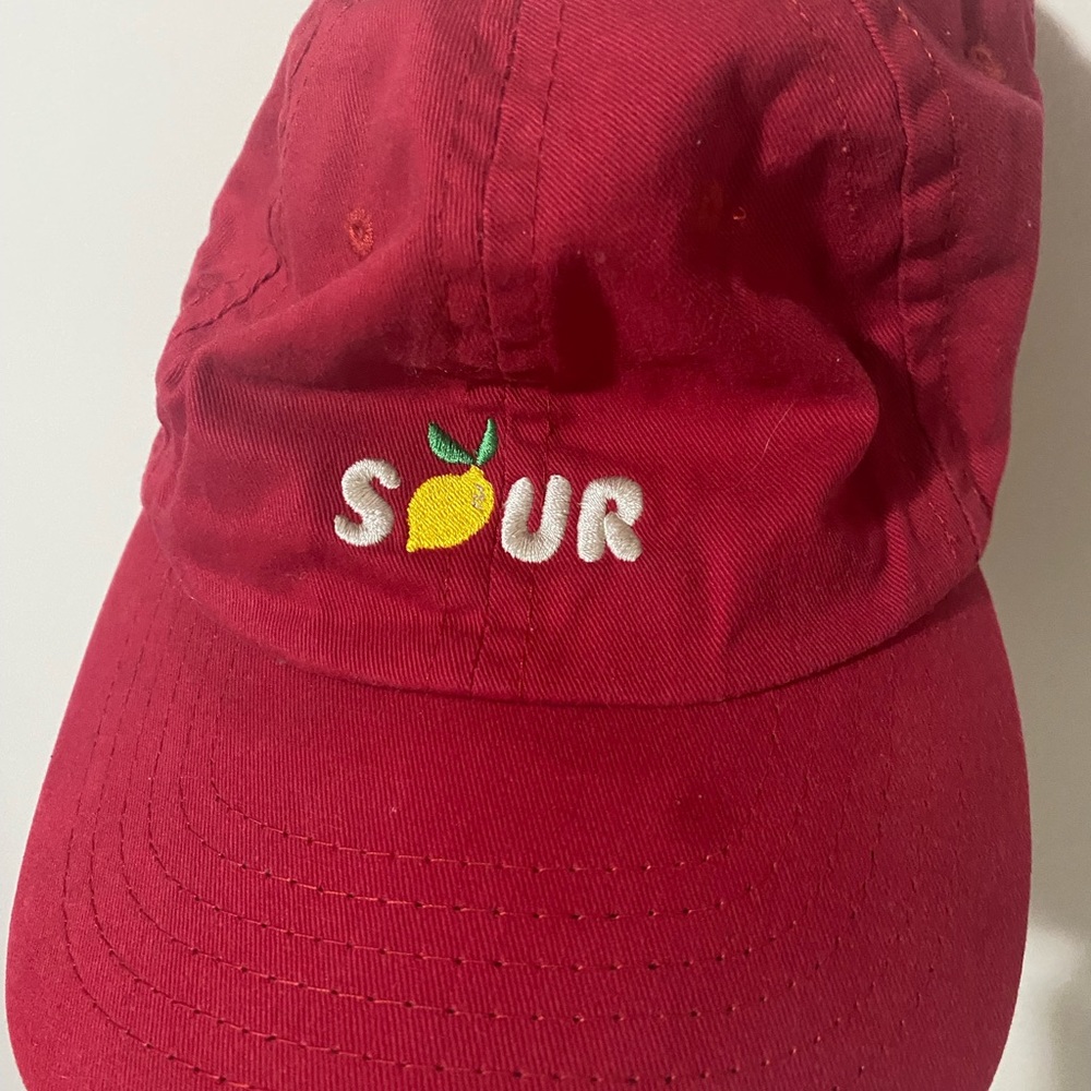 Red “Sour” dad hat